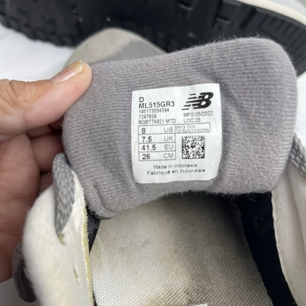 New Balance 515 (ML515GR3) Gray Cushioning Athletic Shoes Men Size 8D